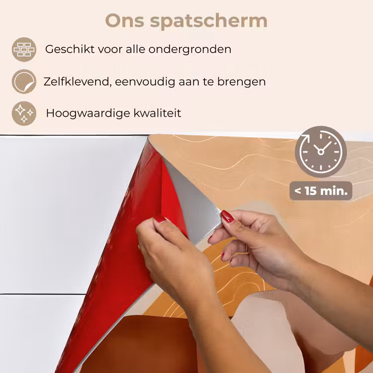 Spatscherm keuken - Olifanten - Oranje - Abstract — 4