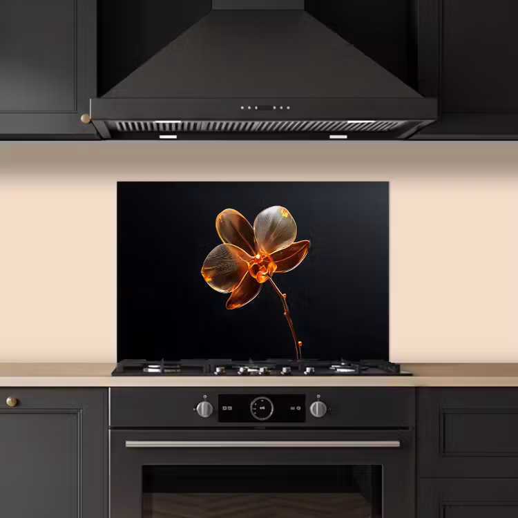 Spatscherm keuken - Orchidee - Doorzichtig - Bloem — 2