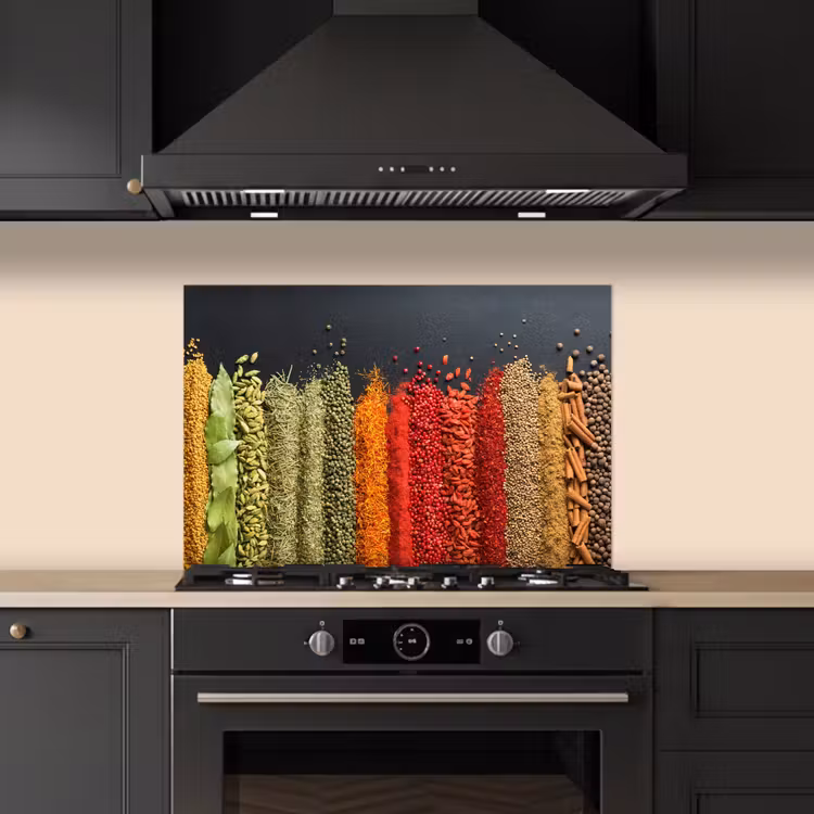 Spatscherm keuken - Specerijen - Kruiden - Banen - Regenboog — 2