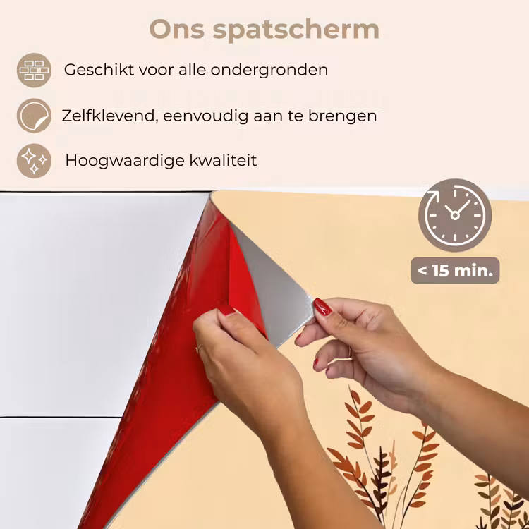 Spatscherm keuken - Vazen - Bloemen - Bladeren - Minimalistisch — 4