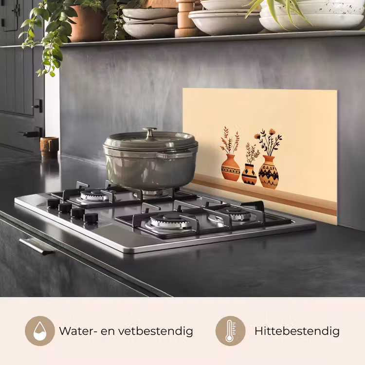 Spatscherm keuken - Vazen - Bloemen - Bladeren - Minimalistisch — 7
