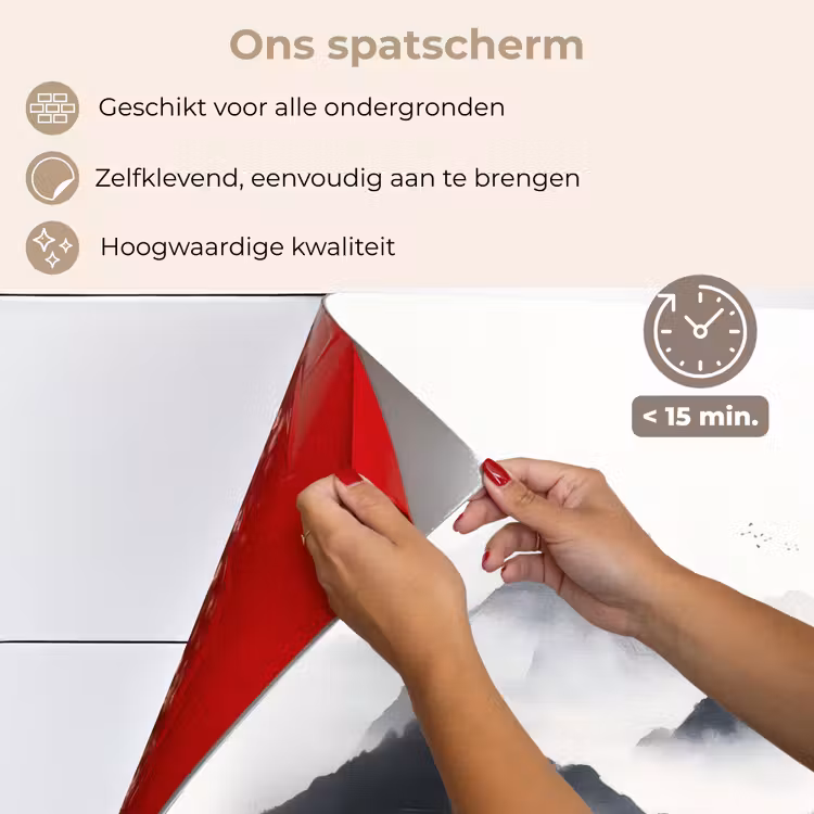 Spatscherm keuken - Bergen - Mistig - Water - Wit — 4