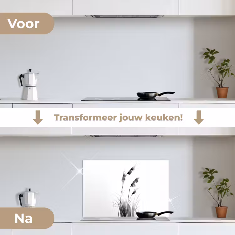 Spatscherm keuken - Minimalistisch - Stelen - Wit — 3