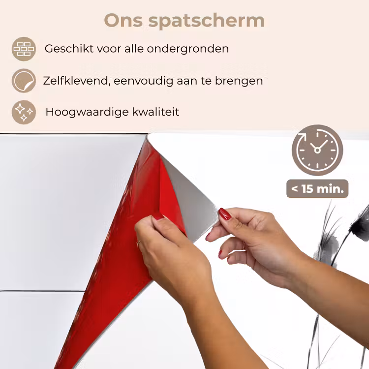 Spatscherm keuken - Minimalistisch - Stelen - Wit — 4