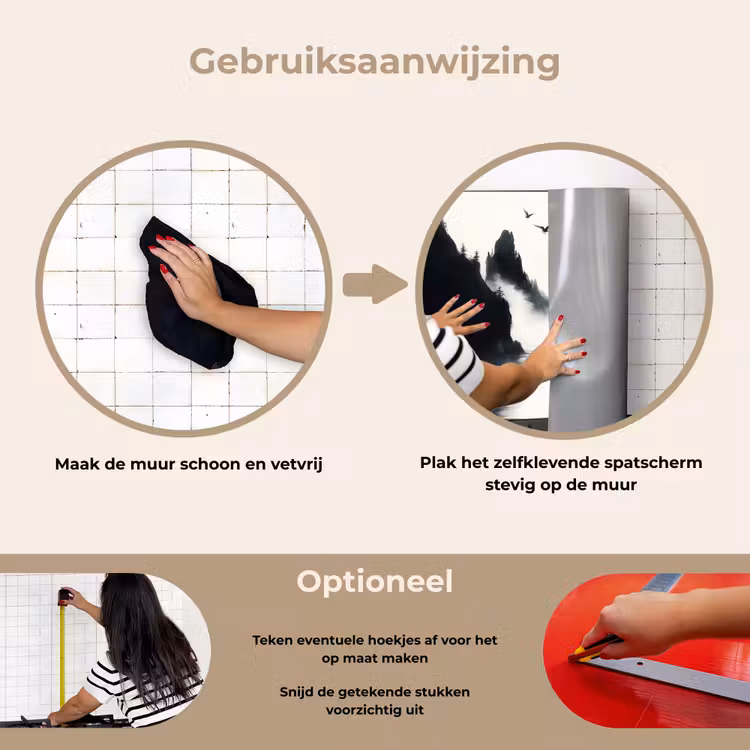 Spatscherm keuken - Roeiboot - Mistig - Bergen - Vogels — 8