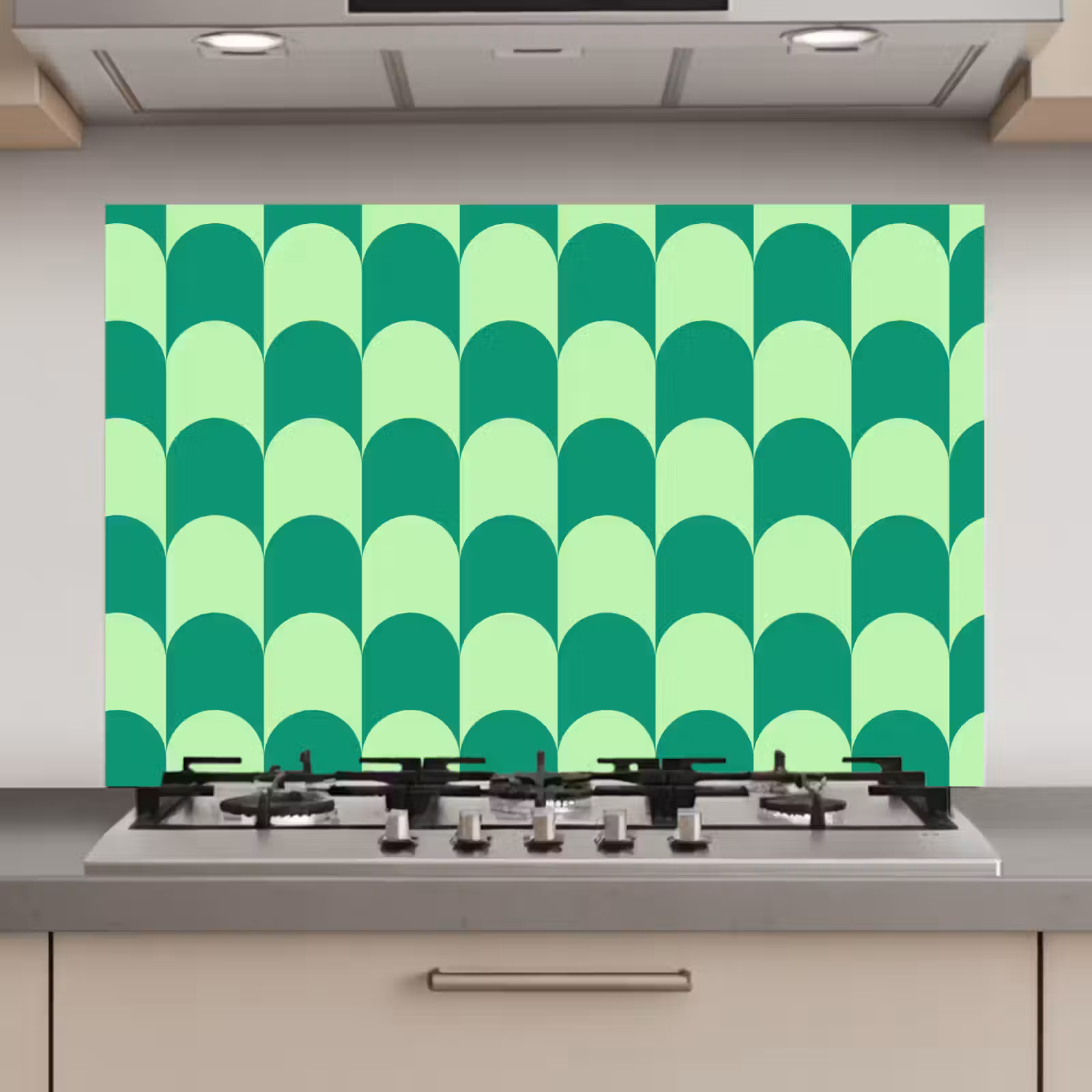 Spatscherm keuken - Bogen - Groen - Gestapeld — 1