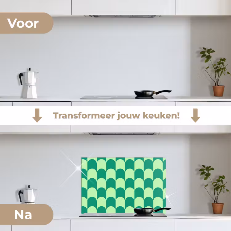 Spatscherm keuken - Bogen - Groen - Gestapeld — 3