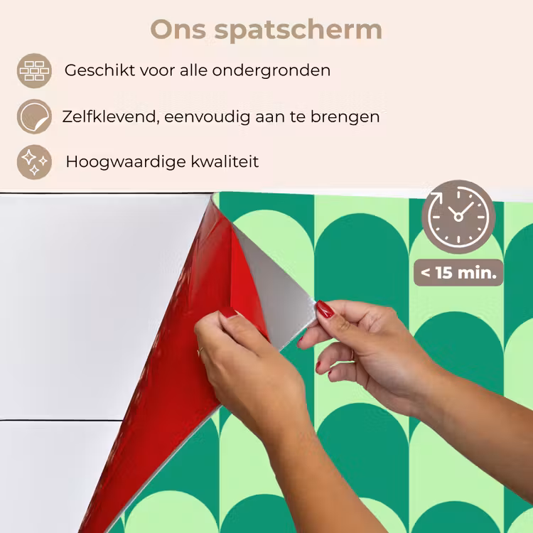 Spatscherm keuken - Bogen - Groen - Gestapeld — 4