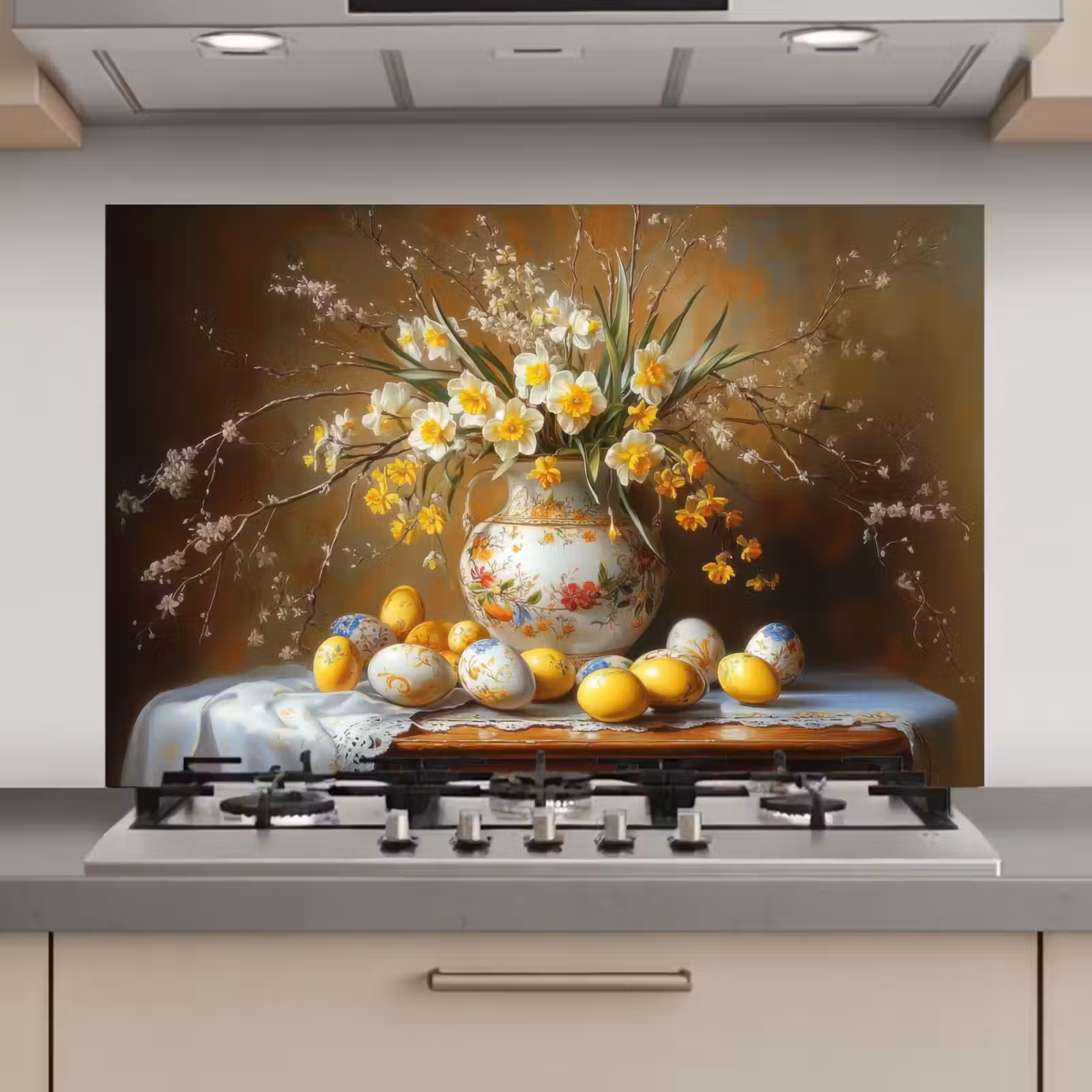 Spatscherm keuken - Paaseieren - Stilleven - Vaas — 1