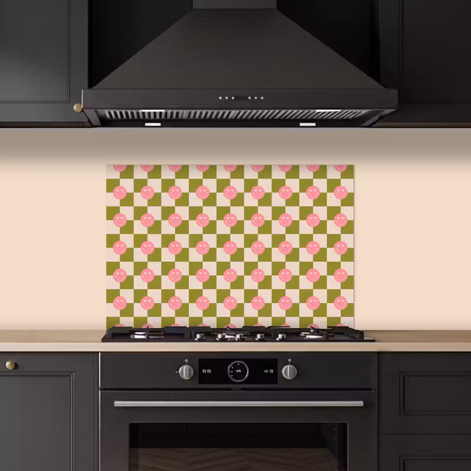 Spatscherm keuken - Patroon - Smileys - Blokken — 1