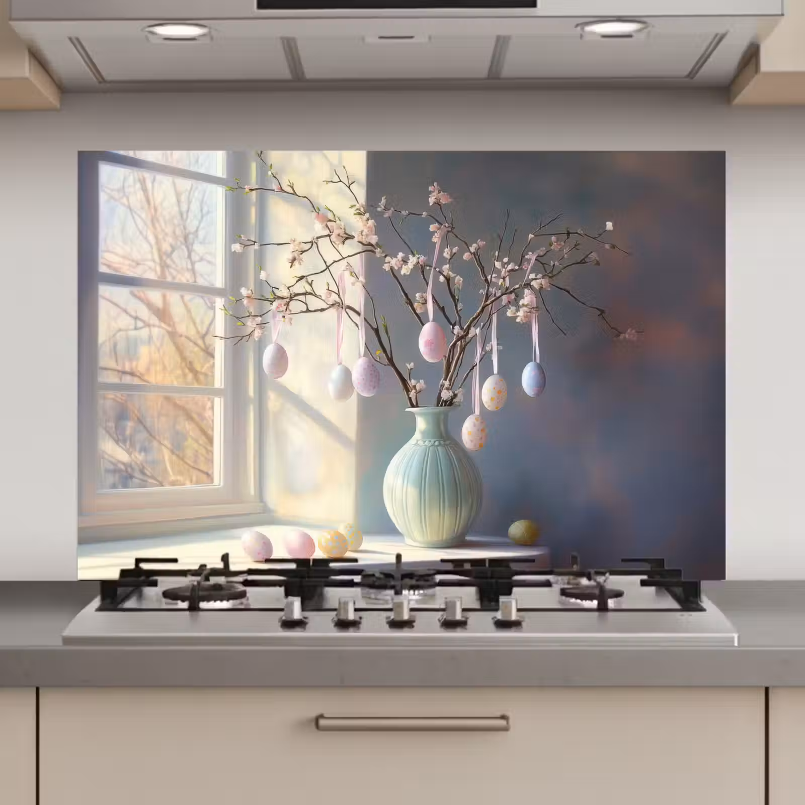 Spatscherm keuken - Stilleven - Vaas - Paastak — 1