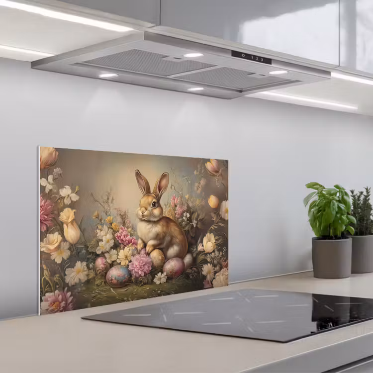 Spatscherm keuken - Haas - Stilleven - Bloemen — 5