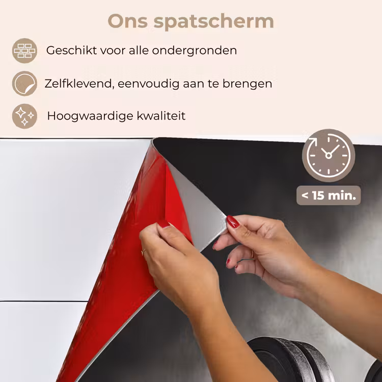 Spatscherm keuken - Halter - Gewichten - Zwart — 4