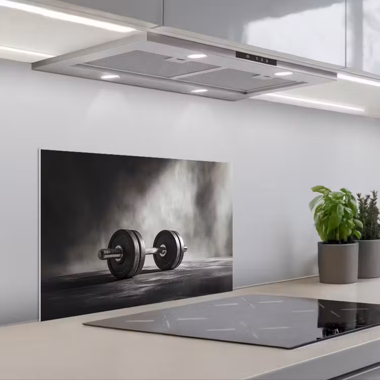 Spatscherm keuken - Halter - Gewichten - Zwart — 5
