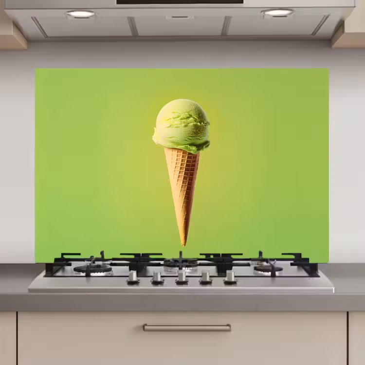 Spatscherm keuken - Hoorntje - Schepijs - Groen — 1