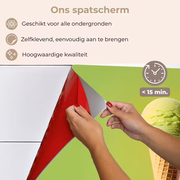 Spatscherm keuken - Hoorntje - Schepijs - Groen — 4