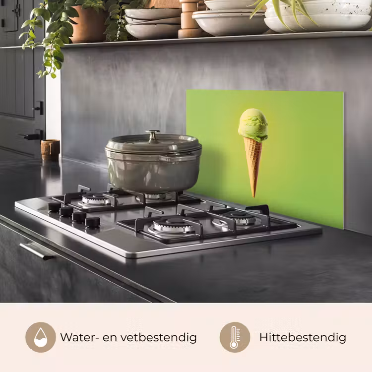 Spatscherm keuken - Hoorntje - Schepijs - Groen — 7