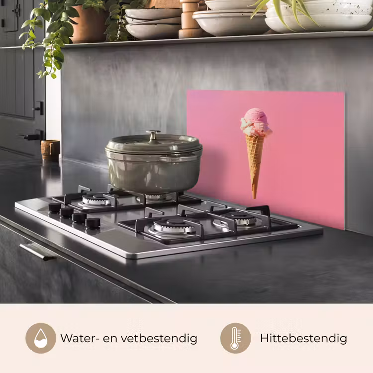 Spatscherm keuken - Hoorntje - Schepijs - Roze — 7