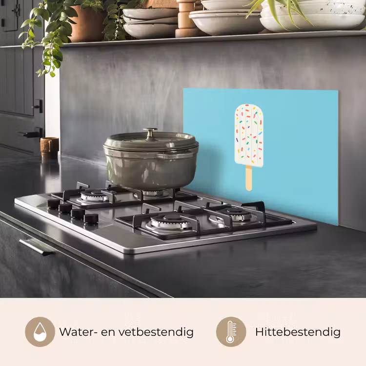 Spatscherm keuken - Ijsje - Stokje - Sprinkles - Lichtblauw — 7