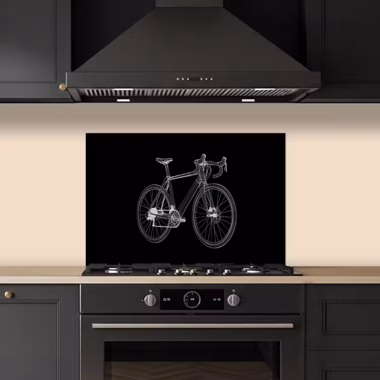 Spatscherm keuken - Lijnen - Illustratie - Wit — 2