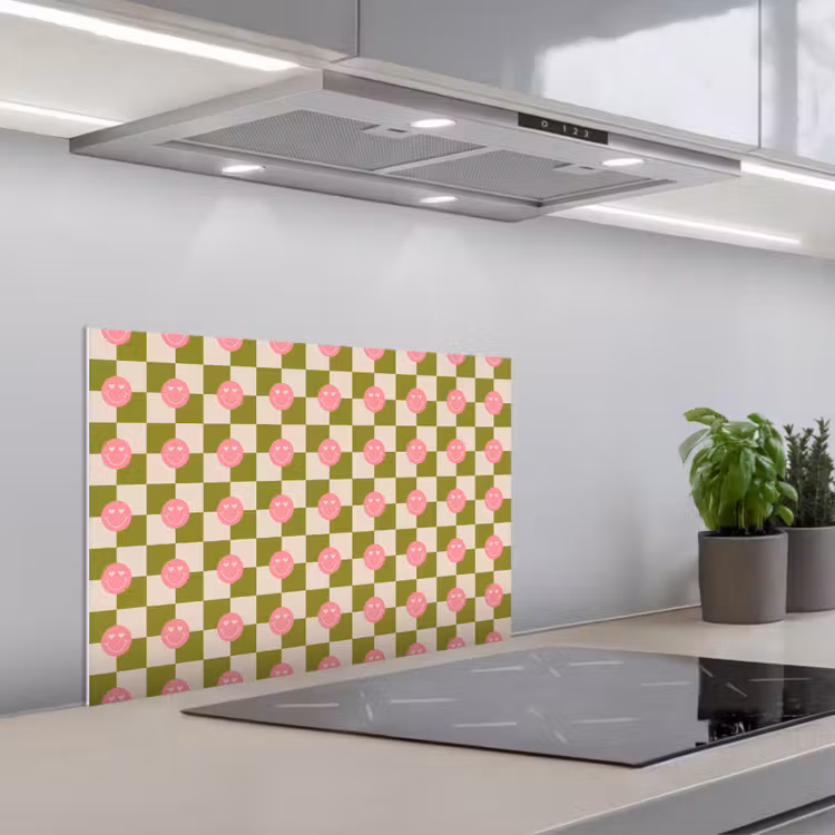 Spatscherm keuken - Patroon - Smileys - Blokken — 4