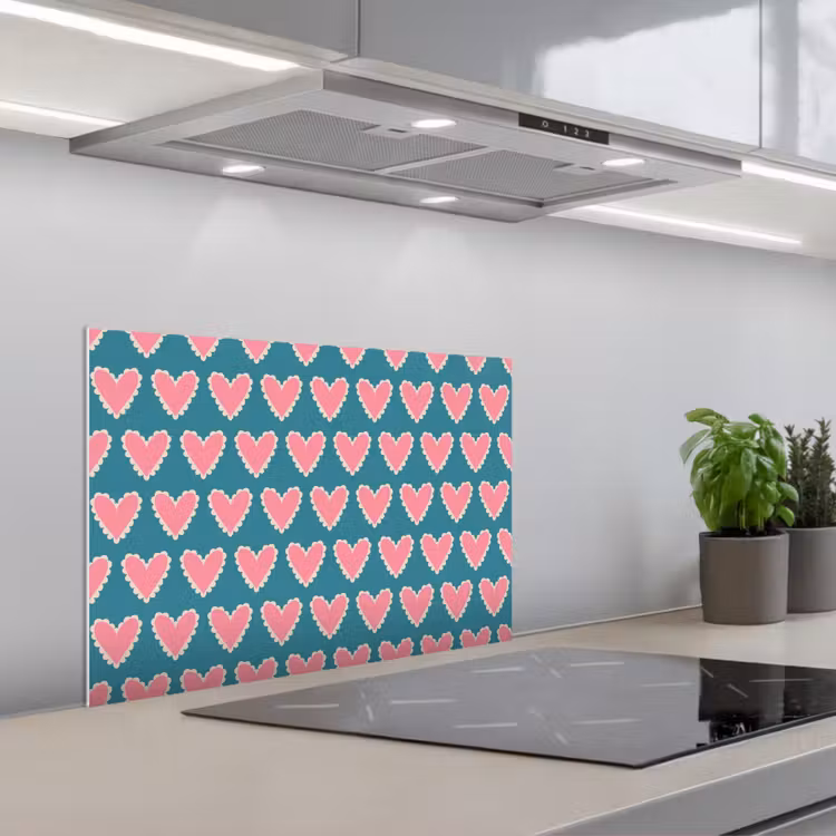 Spatscherm keuken - Retro - Hartjes - Patroon — 4