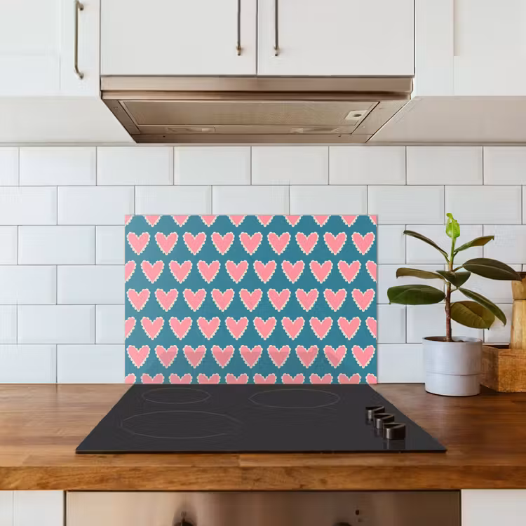 Spatscherm keuken - Retro - Hartjes - Patroon — 5
