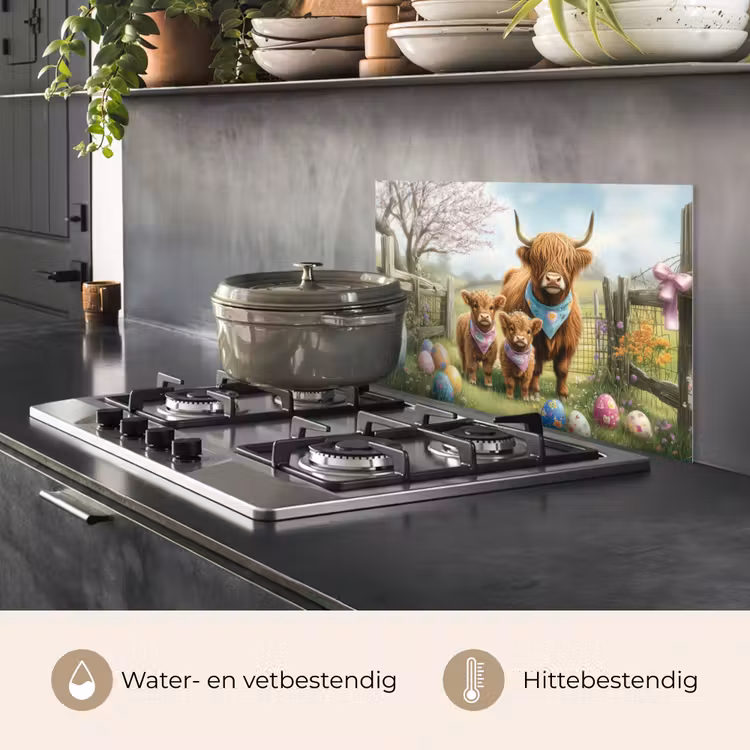 Spatscherm keuken - Schotsehooglanders - Paaseieren - Lente — 7