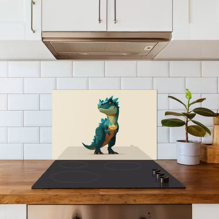 Spatscherm keuken - Stekels - Dino - Blauw - Gespierd — 5