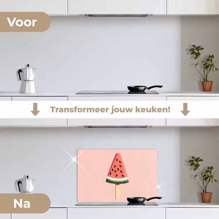 Spatscherm keuken - Watermeloen - Ijsje - Pitjes - Rood — 3