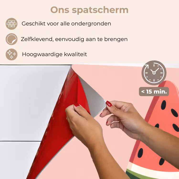 Spatscherm keuken - Watermeloen - Ijsje - Pitjes - Rood — 4