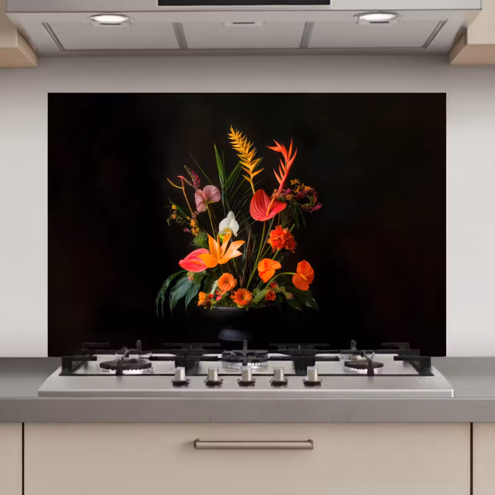 Spatscherm keuken - Schaal - Boeket - Bloemen — 1