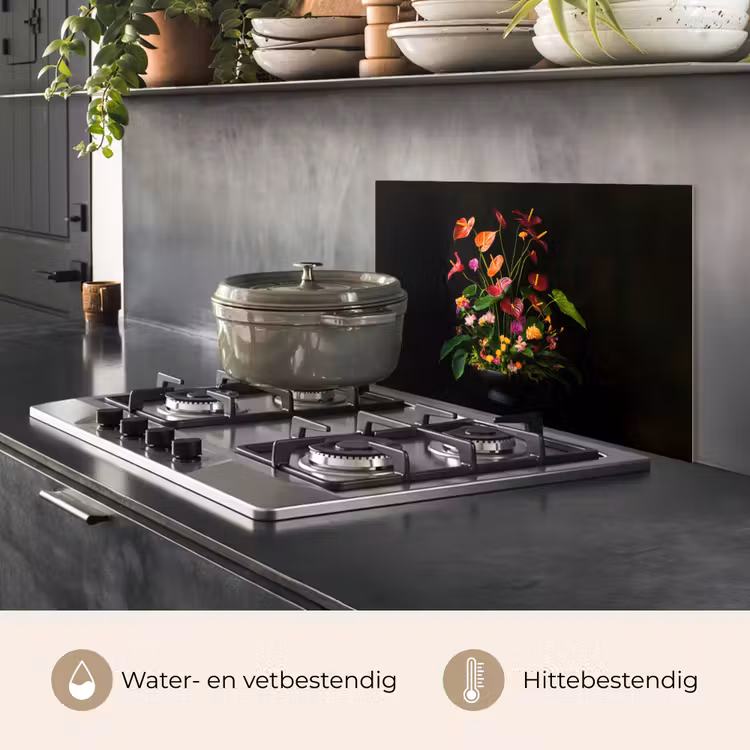Spatscherm keuken - Bloemen - Vaas - Kleurrijk — 7