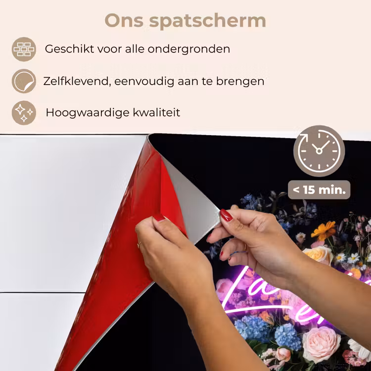 Spatscherm keuken - Neon - Vaas - Bloemen — 4