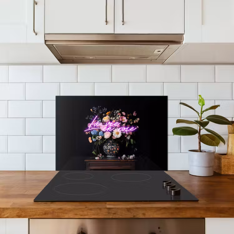 Spatscherm keuken - Neon - Vaas - Bloemen — 6
