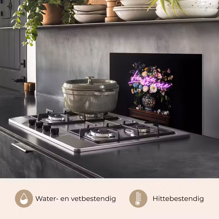 Spatscherm keuken - Neon - Vaas - Bloemen — 7