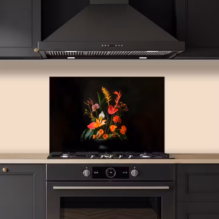 Spatscherm keuken - Schaal - Boeket - Bloemen — 2