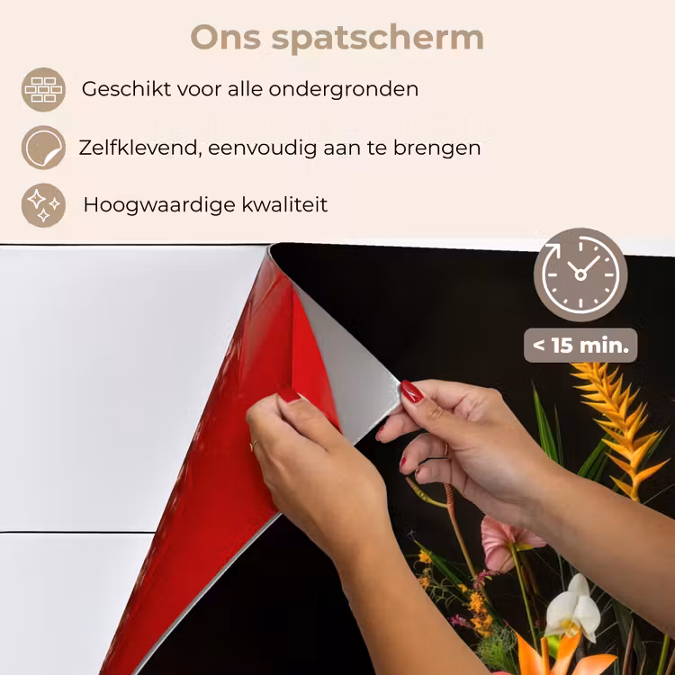 Spatscherm keuken - Schaal - Boeket - Bloemen — 4