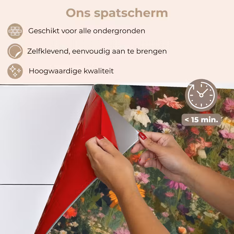 Spatscherm keuken - Bloemenveld - Kleuren - Verf — 3
