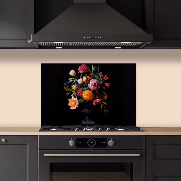 Spatscherm keuken - Boeket - Romantisch - Kleurrijk — 2