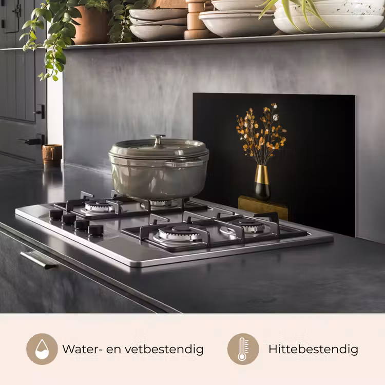 Spatscherm keuken - Goudbruine - Bladeren - Vaas - Herfstachtig — 7