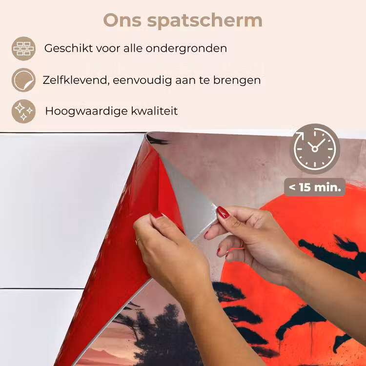 Spatscherm keuken - Zon - Krijger - Bomen - Bergen — 4
