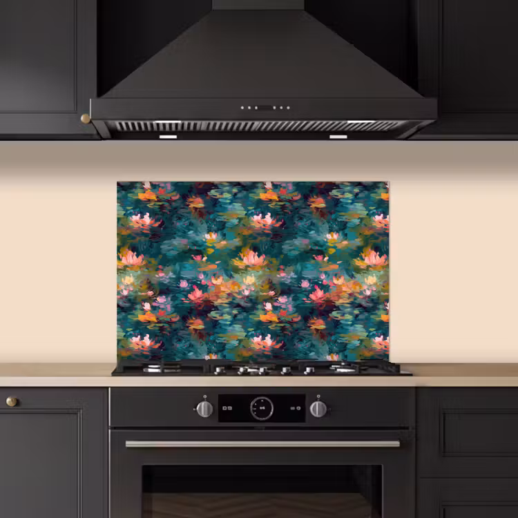 Spatscherm keuken - Waterlelies - Vijver - Water — 1