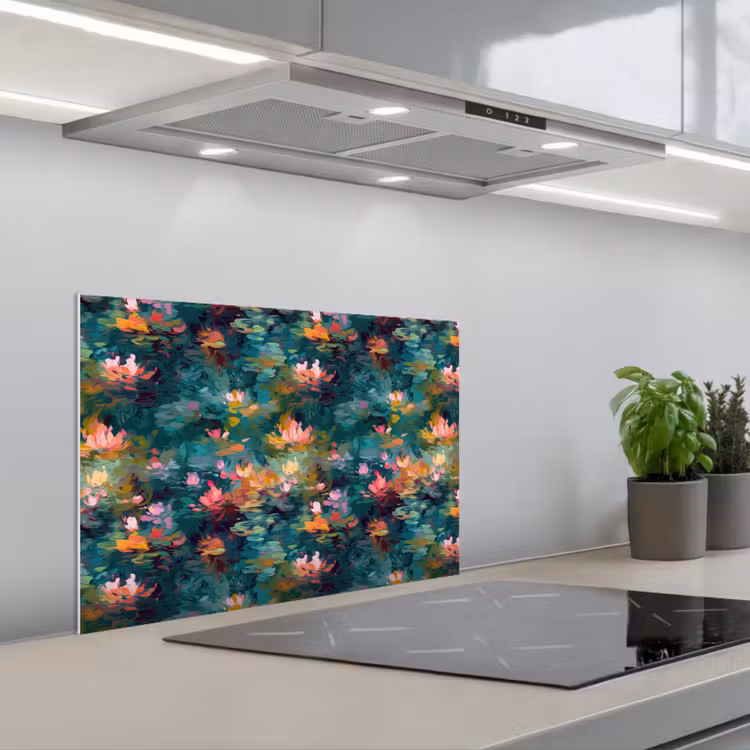 Spatscherm keuken - Waterlelies - Vijver - Water — 4