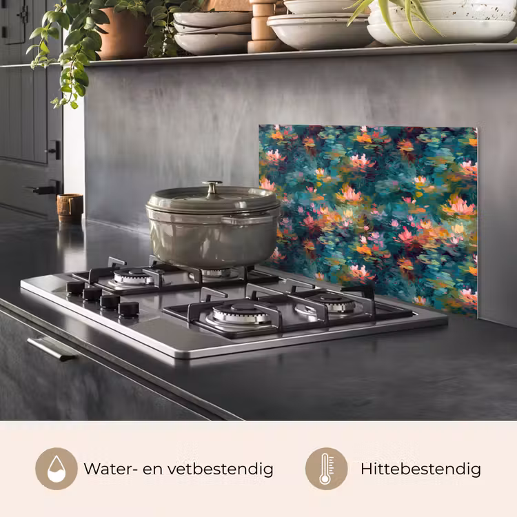 Spatscherm keuken - Waterlelies - Vijver - Water — 6