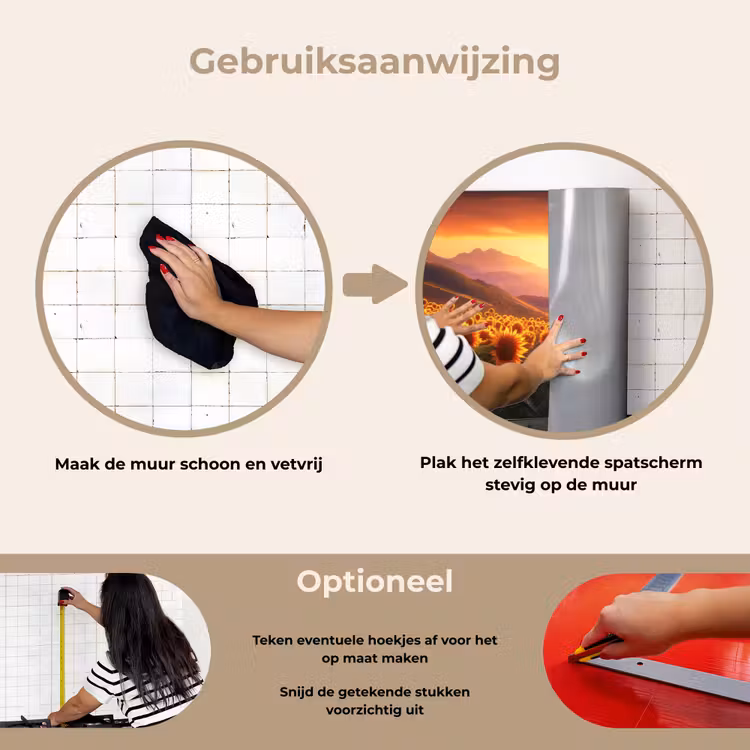 Spatscherm keuken - Zonnebloemen - Zonsondergang - Landschap — 8