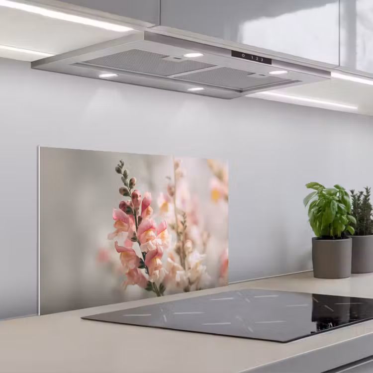Spatscherm keuken - Bloem - Leeuwenbek - Roze - Stengel — 5
