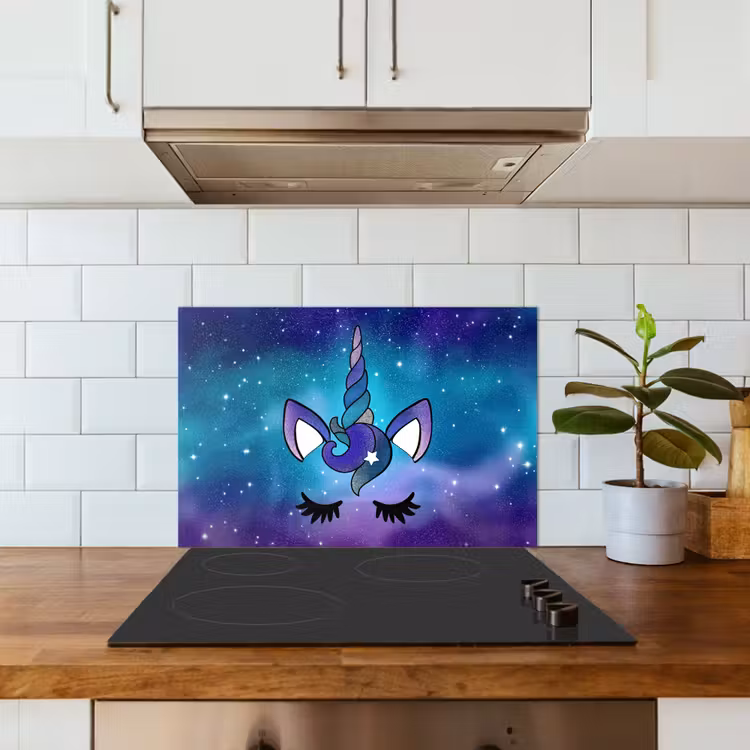 Spatscherm keuken - Eenhoorn - Sterrenhemel - Ster - Blauw — 5