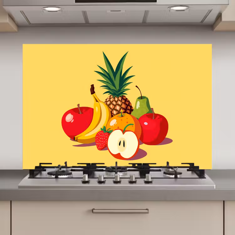 Spatscherm keuken - Fruit - Illustratie - Kleurrijk — 1