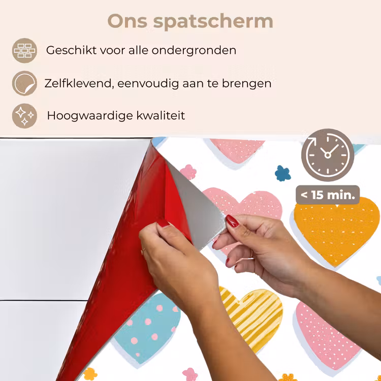 Spatscherm keuken - Hartjes - Pastel - Patroon — 3
